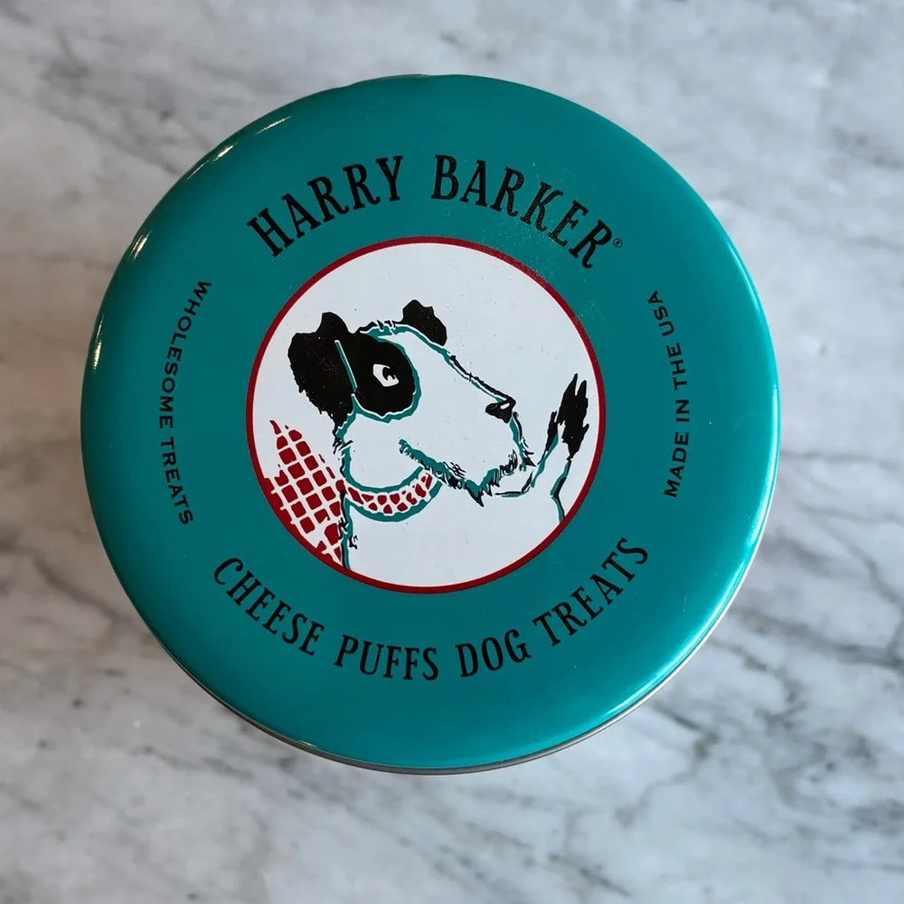 Dog Treat Container - White and Blue